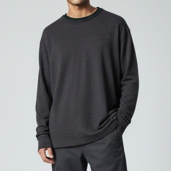 Comme des Garcons Homme Plus Men Brown M Lightweight Sweater Knit Shirt Preppy